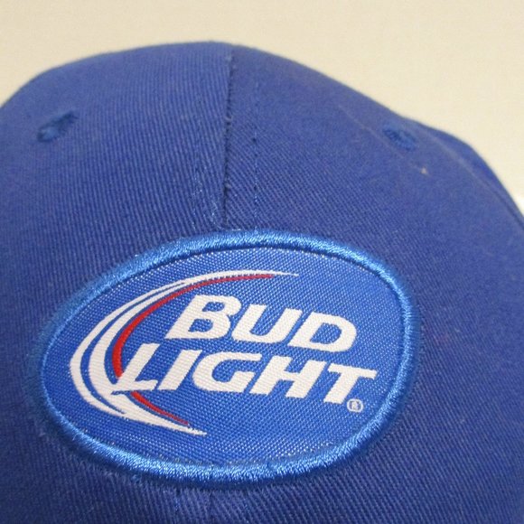 Bud Light Beer Blue White Adjustable Back Graphic Travel Vacation Party Hat - Picture 2 of 7